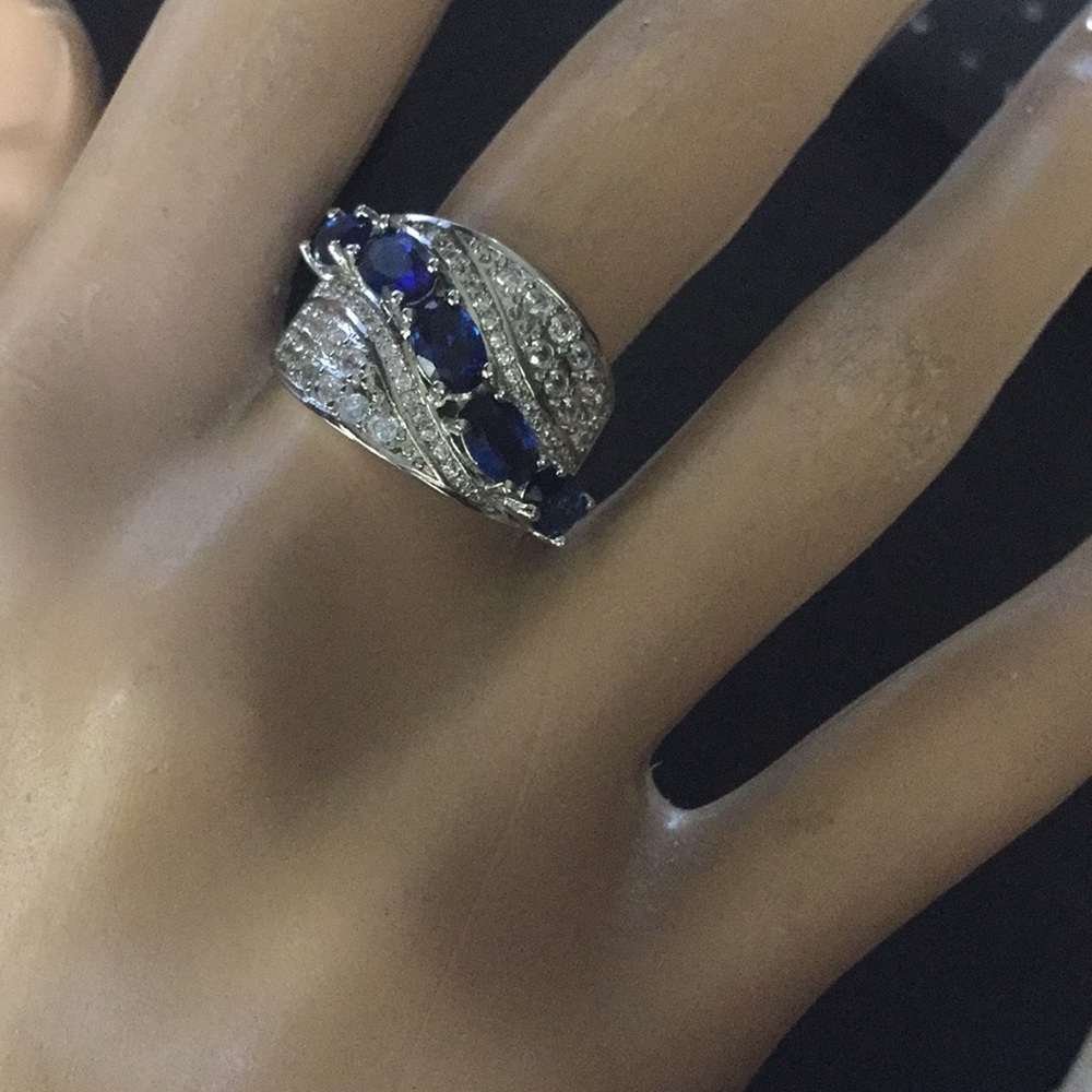 Just in Beautiful blue quartz band cz’s Ring